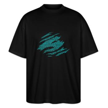 Binary numbers matrix - Stanley/Stella Oversized Unisex Organic T-shirt Blaster 2.0 - black - Front - Alina (178cm) & Michal (187cm)