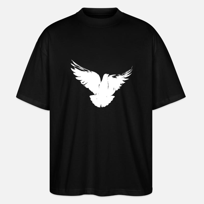 White Pigeon | Weiße Friedenstaube - Stanley/Stella Oversized Unisex Bio T-Shirt Blaster 2.0 - Schwarz