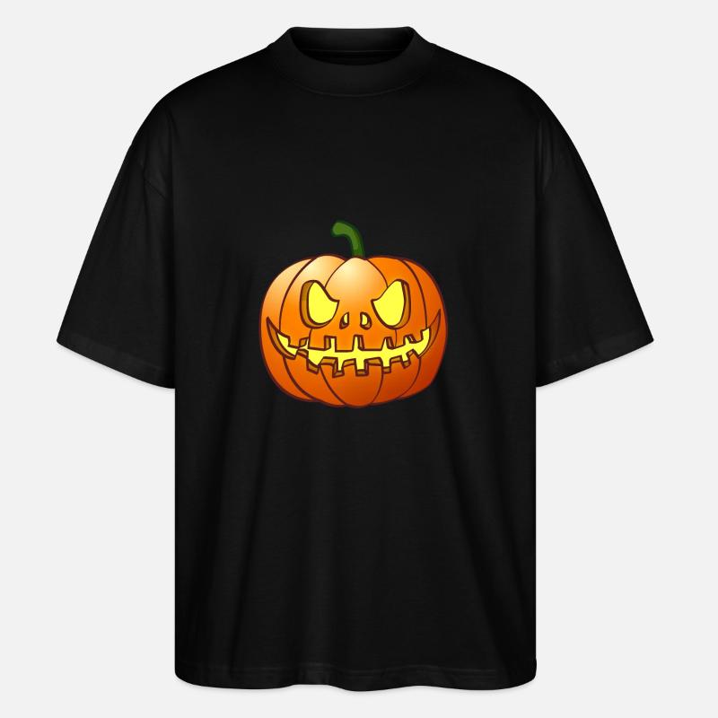 L’effrayante lanterne de citrouille d’Halloween - T-shirt bio Blaster 2.0 coupe oversize Stanley/Stella Unisexe - noir