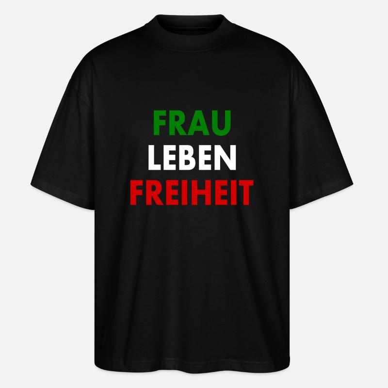 Frau leben freiheit - Stanley/Stella Oversized Unisex Bio T-Shirt Blaster 2.0 - Schwarz
