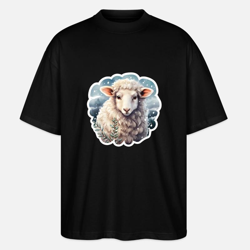 Winterschäfchen - Stanley/Stella Oversized Unisex Bio T-Shirt Blaster 2.0 - Schwarz