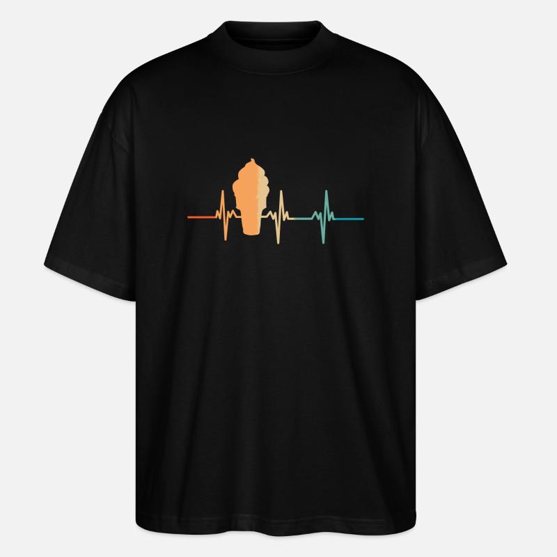 Heartbeat Eiswaffel - Stanley/Stella Oversized Unisex Bio T-Shirt Blaster 2.0 - Schwarz