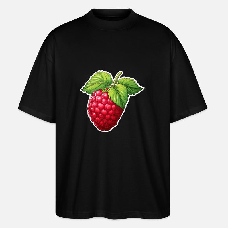 Himbeere große Frucht - Stanley/Stella Oversized Unisex Bio T-Shirt Blaster 2.0 - Schwarz