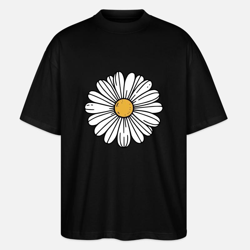 Gänseblümchen - Stanley/Stella Oversized Unisex Bio T-Shirt Blaster 2.0 - Schwarz