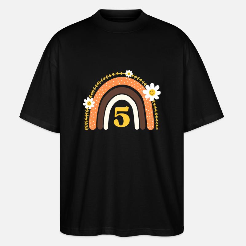 5e anniversaire rainbow jaune - T-shirt bio Blaster 2.0 coupe oversize Stanley/Stella Unisexe - noir