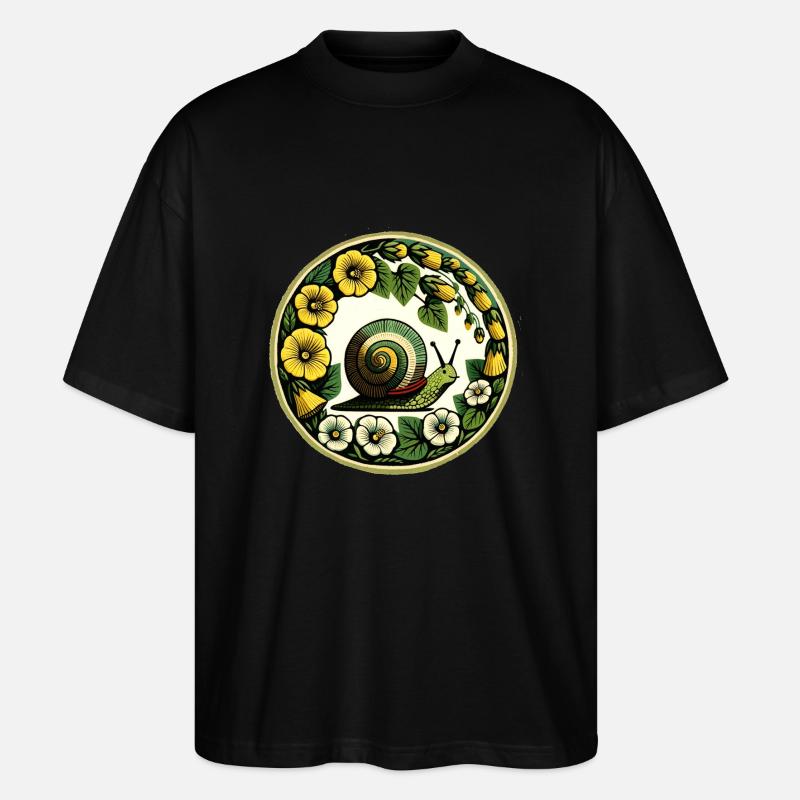 Retro-Schnecke - Stanley/Stella Oversized Unisex Bio T-Shirt Blaster 2.0 - Schwarz