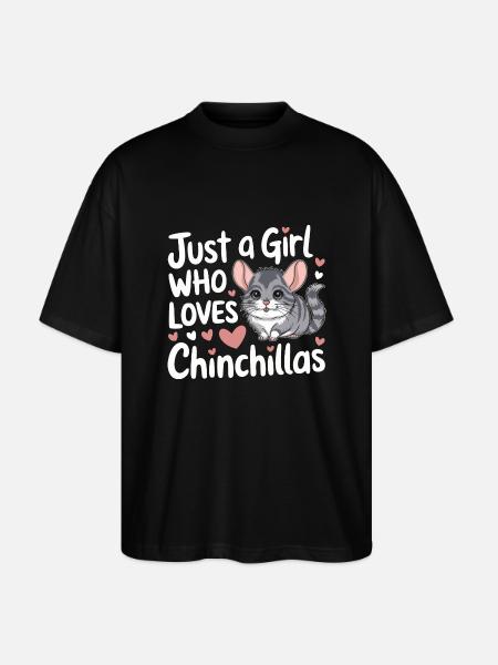 Chinchilla Chinchillas Mouse - Stanley/Stella Oversized Unisex Organic T-shirt Blaster 2.0 - black