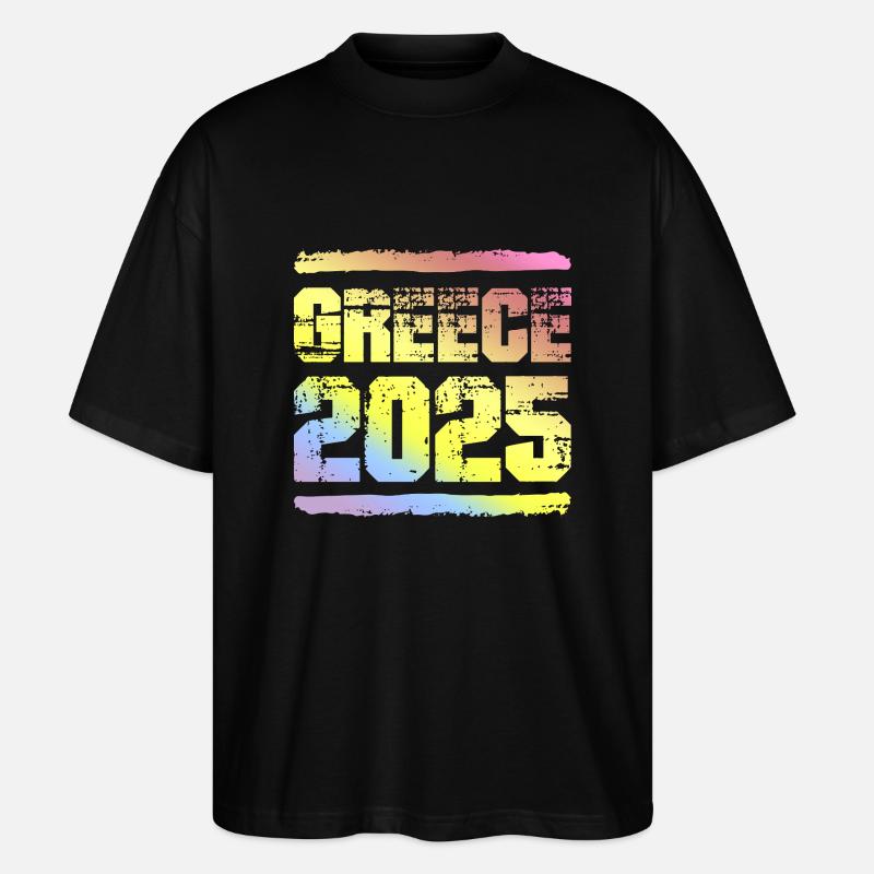 Griechenland 2025 Bunt - Stanley/Stella Oversized Unisex Bio T-Shirt Blaster 2.0 - Schwarz