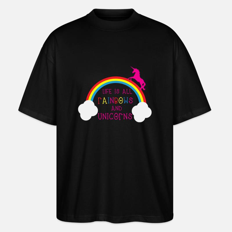Rainbows & Unicorns - Stanley/Stella Oversized Unisex Bio T-Shirt Blaster 2.0 - Schwarz