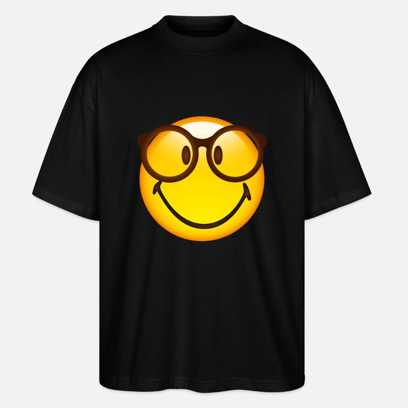 Smiley Glossy Nerd - T-shirt bio Blaster 2.0 coupe oversize Stanley/Stella Unisexe - noir