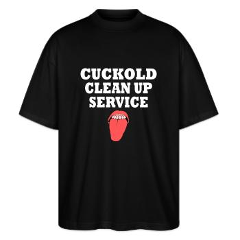 Cuckold clean up service - T-shirt bio Blaster 2.0 coupe oversize Stanley/Stella Unisexe - noir - Devant - Alina (178cm) & Michal (187cm)