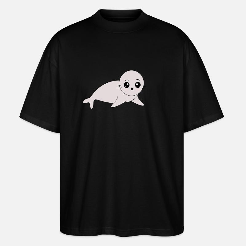 Sceaux, phoques, phoques, phoques animaux - T-shirt bio Blaster 2.0 coupe oversize Stanley/Stella Unisexe - noir