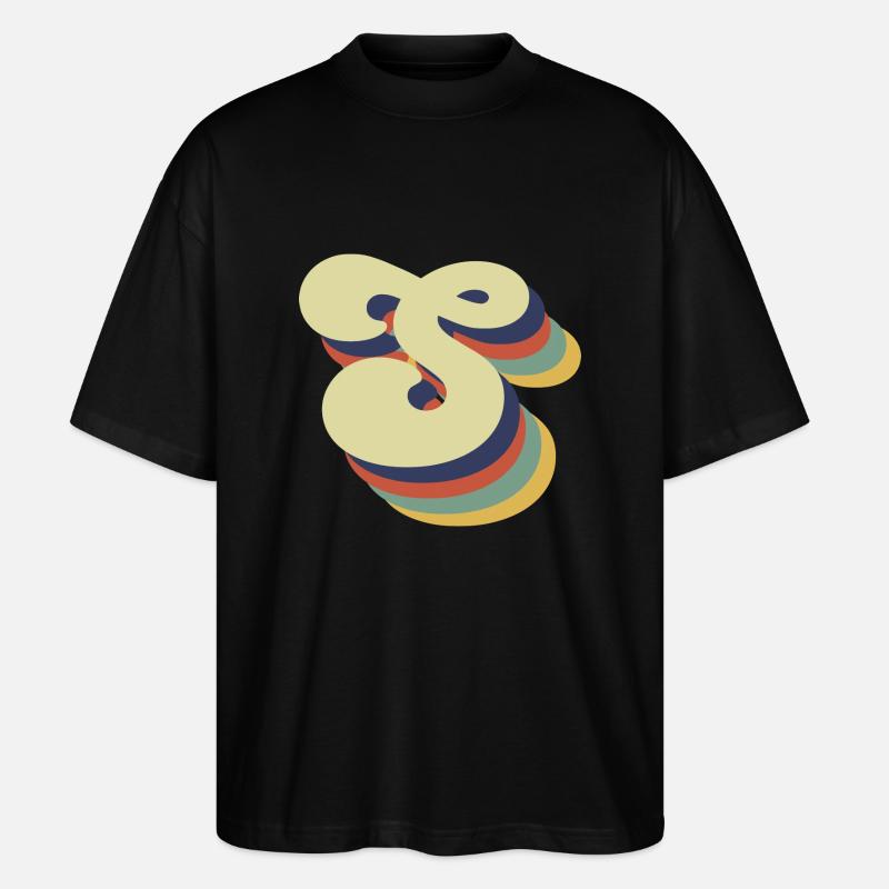 Retro S Buchstaben - Stanley/Stella Oversized Unisex Bio T-Shirt Blaster 2.0 - Schwarz