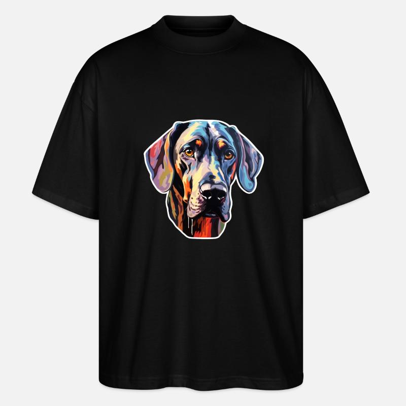 Dänische Dogge psychedelisch - Stanley/Stella Oversized Unisex Bio T-Shirt Blaster 2.0 - Schwarz