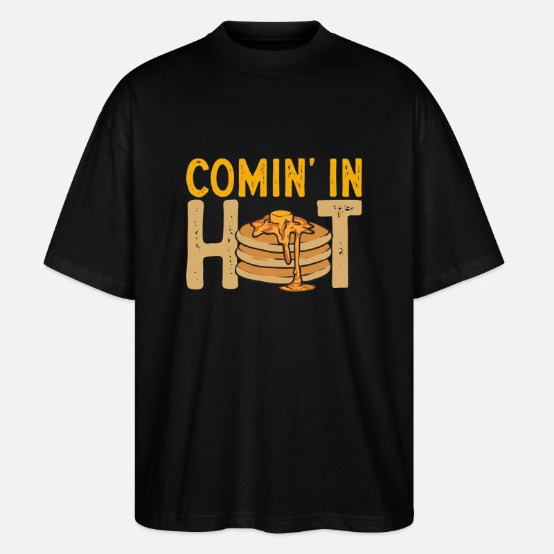 Pancake Breakfast Pancakes - Stanley/Stella Oversized Unisex Organic T-shirt Blaster 2.0 - black