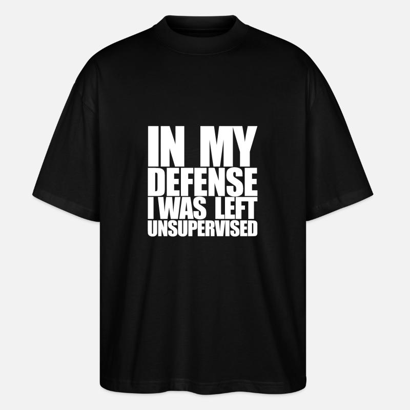 I Was Left Unsupervised - Stanley/Stella Oversized Unisex Organic T-shirt Blaster 2.0 - black