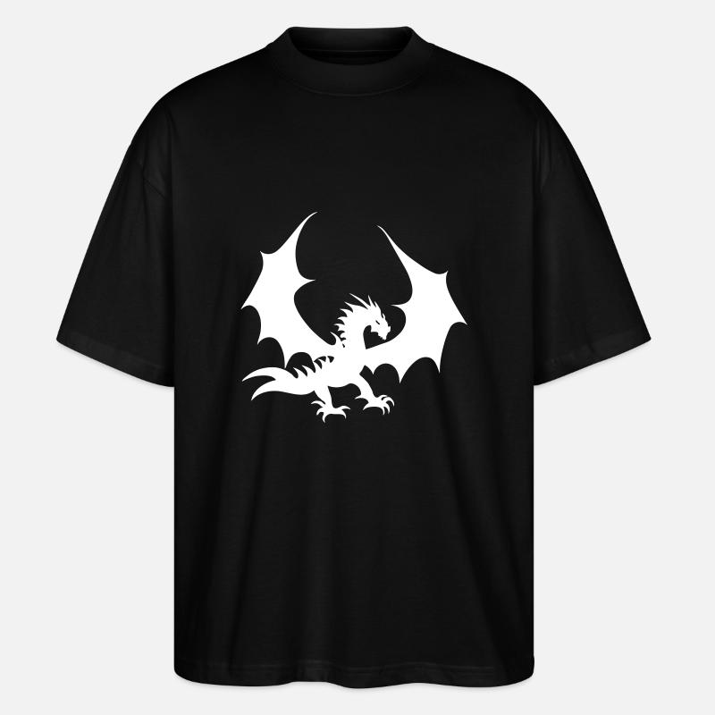 Cool White Dragon - Stanley/Stella Oversized Unisex Organic T-shirt Blaster 2.0 - black