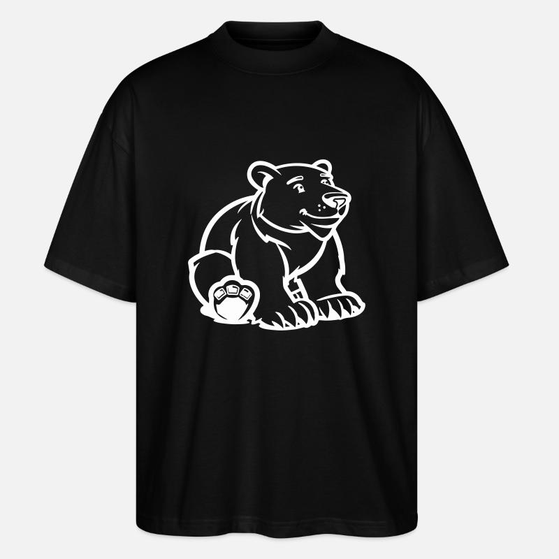Polar Bear Comic Bear - Stanley/Stella Oversized Unisex Organic T-shirt Blaster 2.0 - black