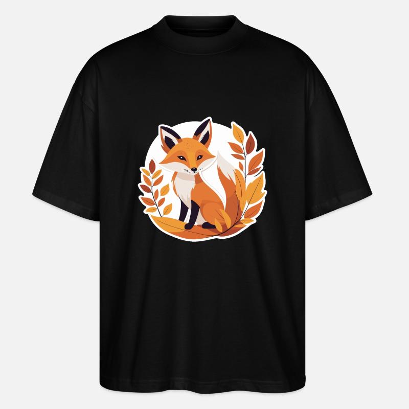 Fox in Autumn #6 - Stanley/Stella Oversized Unisex Organic T-shirt Blaster 2.0 - black