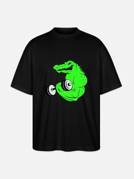 fitness crocodile 02 - Stanley/Stella Oversized Unisex Bio T-Shirt Blaster 2.0 - Schwarz