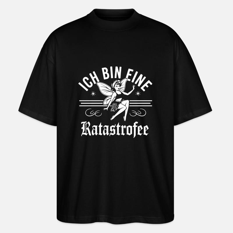 Ich bin eine Katastrophe - Stanley/Stella Oversized Unisex Organic T-shirt Blaster 2.0 - black