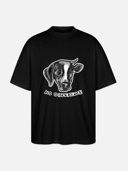 Geen verschil tussen de hond en de koe - Stanley/Stella Uniseks oversized bio T-shirt Blaster 2.0 - zwart