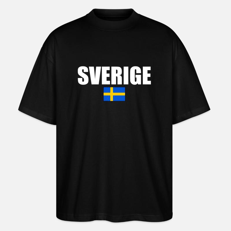 Sverige - Stanley/Stella Oversized Unisex Bio T-Shirt Blaster 2.0 - Schwarz