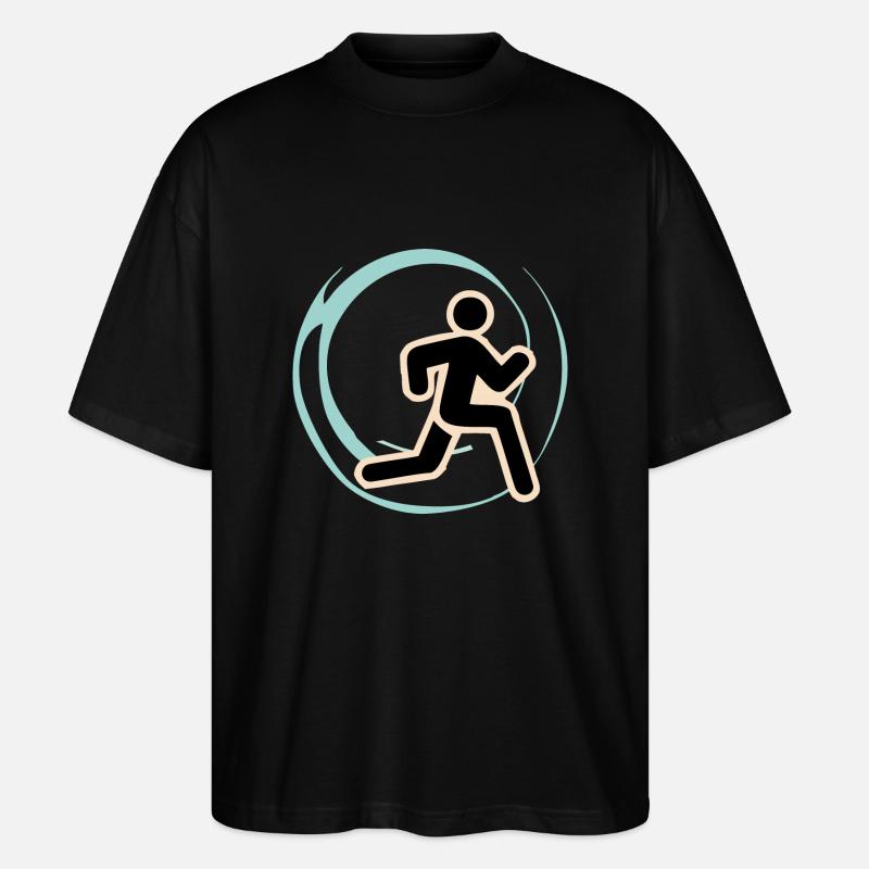 Laufendes Symbol - Stanley/Stella Oversized Unisex Bio T-Shirt Blaster 2.0 - Schwarz
