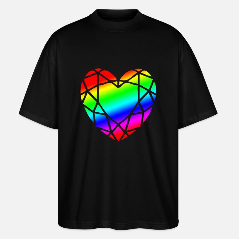 LGBTQ Pride Herz Diamantform - Stanley/Stella Oversized Unisex Bio T-Shirt Blaster 2.0 - Schwarz