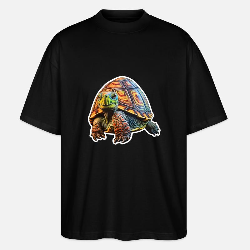Schildkröte psychedelisch - Stanley/Stella Oversized Unisex Bio T-Shirt Blaster 2.0 - Schwarz