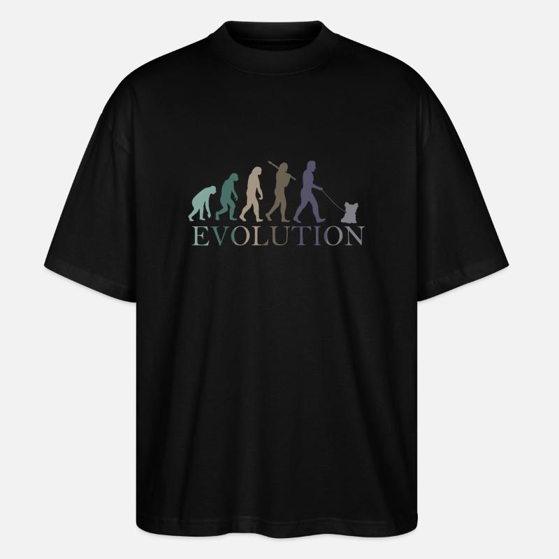 EVOLUTION yorkshire terrier - Stanley/Stella Oversized Unisex Organic T-shirt Blaster 2.0 - black