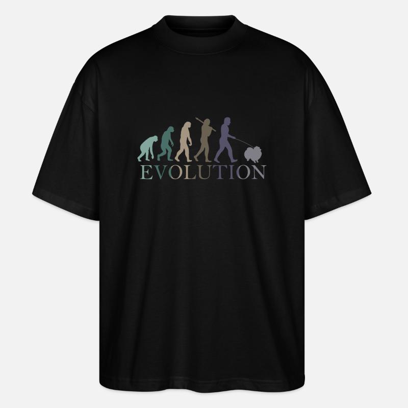 EVOLUTION POMERANIAN - Stanley/Stella Oversized Unisex Organic T-shirt Blaster 2.0 - black