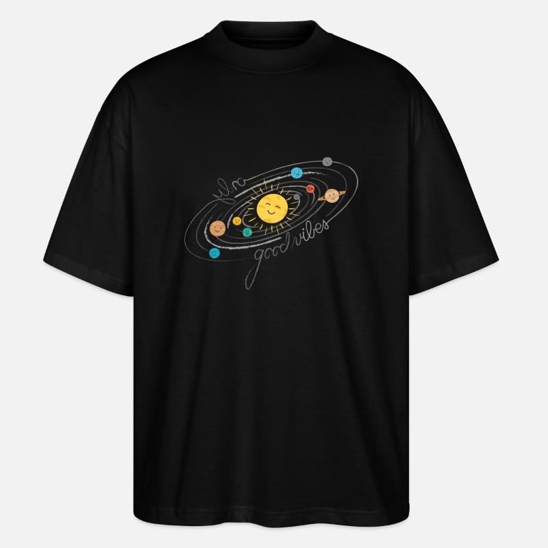 Happy Solarsystem - Stanley/Stella Oversized Unisex Bio T-Shirt Blaster 2.0 - Schwarz