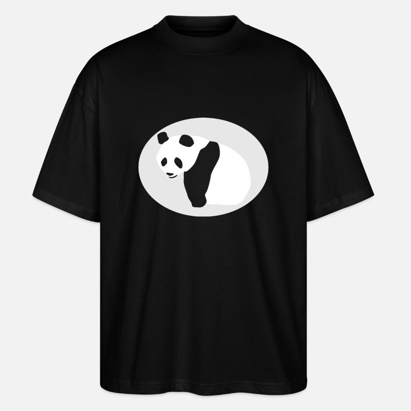 Großer Panda - Stanley/Stella Oversized Unisex Bio T-Shirt Blaster 2.0 - Schwarz
