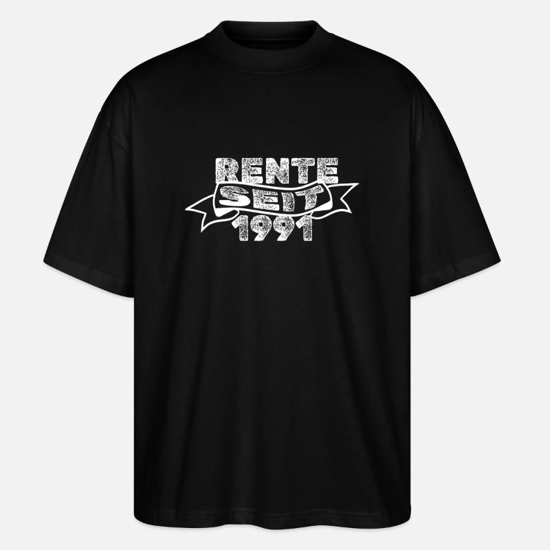 Rente 1991 - Stanley/Stella Oversized Unisex Bio T-Shirt Blaster 2.0 - Schwarz