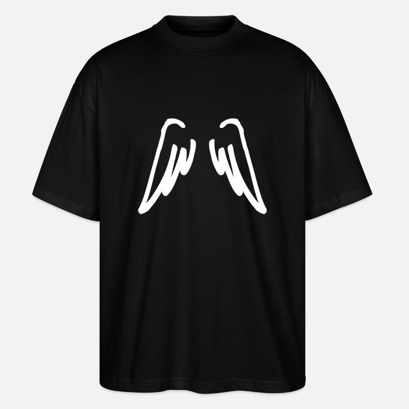 ailes d'ange blanches - T-shirt bio Blaster 2.0 coupe oversize Stanley/Stella Unisexe - noir