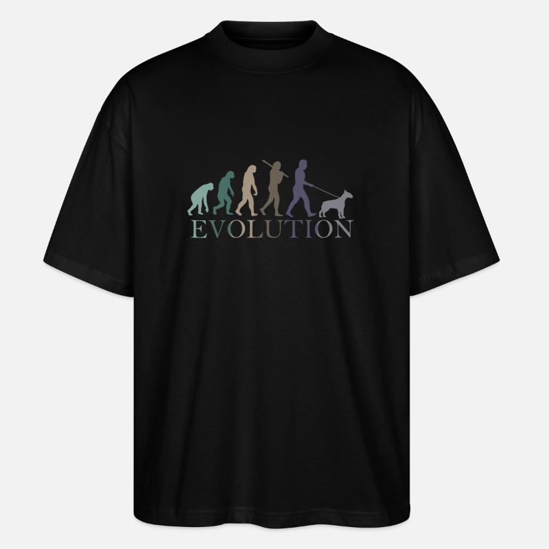 DIE EVOLUTION DES BULLTERRIERS - Stanley/Stella Oversized Unisex Bio T-Shirt Blaster 2.0 - Schwarz