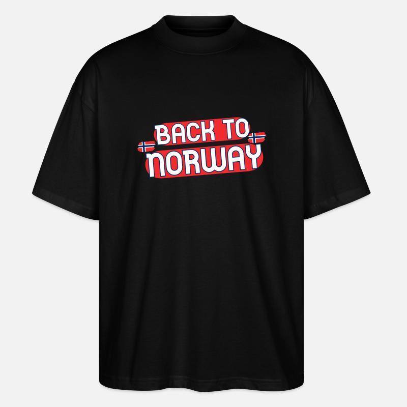 Back to Norway - Stanley/Stella Oversized Unisex Bio T-Shirt Blaster 2.0 - Schwarz