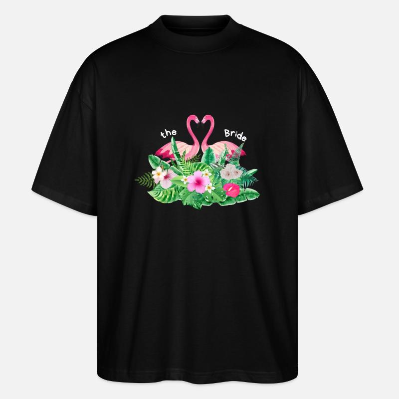 Der Flanschflamingo tropisch - Stanley/Stella Oversized Unisex Bio T-Shirt Blaster 2.0 - Schwarz