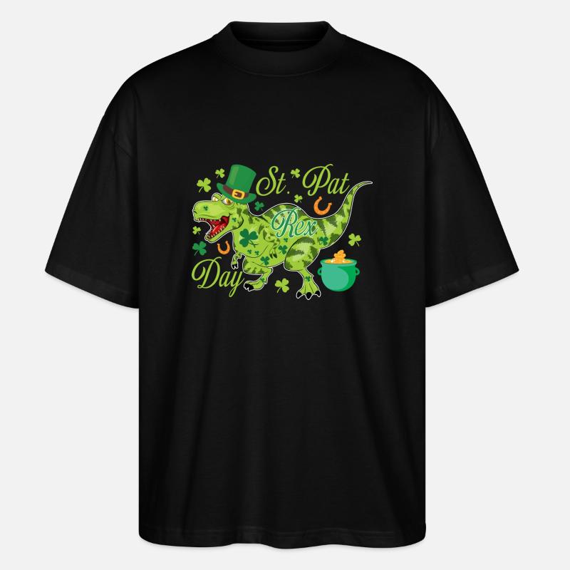 T-Rex de la Saint-Patrick - T-shirt bio Blaster 2.0 coupe oversize Stanley/Stella Unisexe - noir
