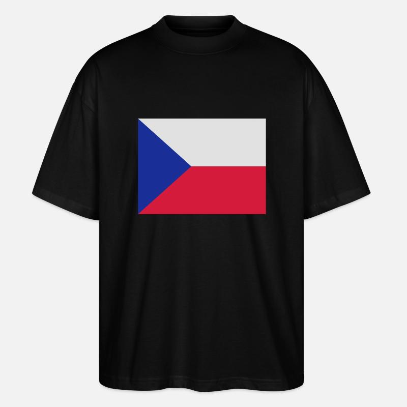 drapeau_republique_tcheque - Stanley/Stella Oversized Unisex Bio T-Shirt Blaster 2.0 - Schwarz