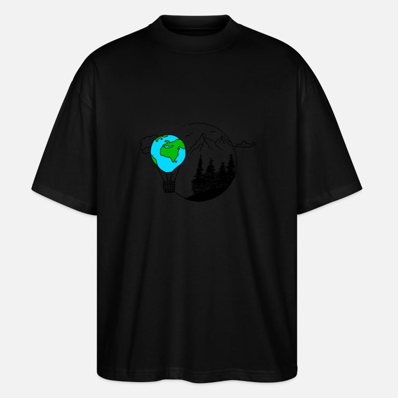 Globe Mountains - Stanley/Stella Oversized Unisex Organic T-shirt Blaster 2.0 - black