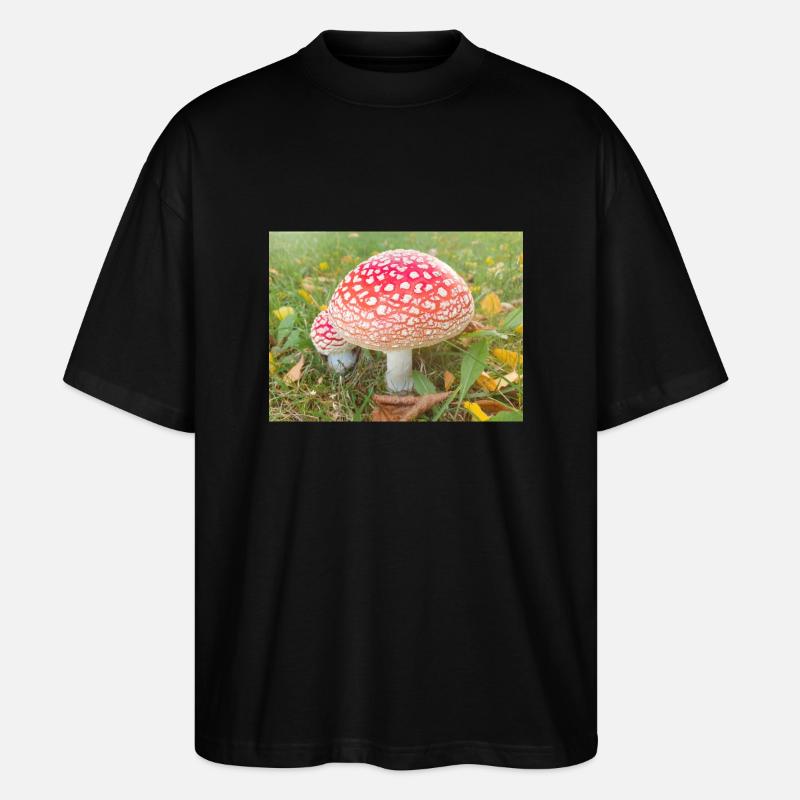 fly agaric also toadstool - Stanley/Stella Oversized Unisex Organic T-shirt Blaster 2.0 - black