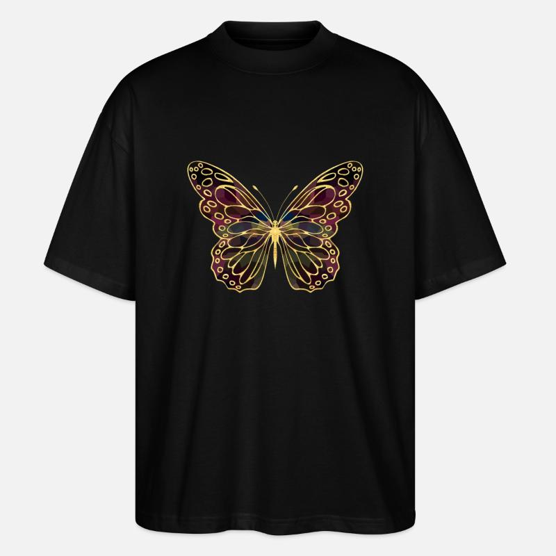 Schmetterling - Stanley/Stella Oversized Unisex Bio T-Shirt Blaster 2.0 - Schwarz