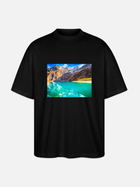 ALPEN SEE - Stanley/Stella Oversized Unisex Bio T-Shirt Blaster 2.0 - Schwarz