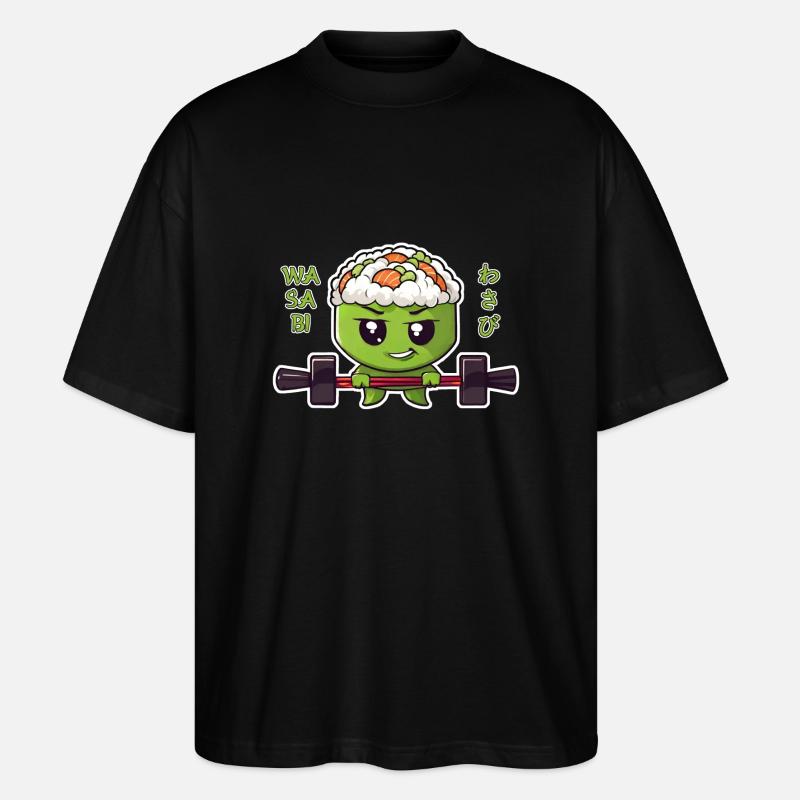 Wasabi mit Langhantel - Stanley/Stella Oversized Unisex Bio T-Shirt Blaster 2.0 - Schwarz