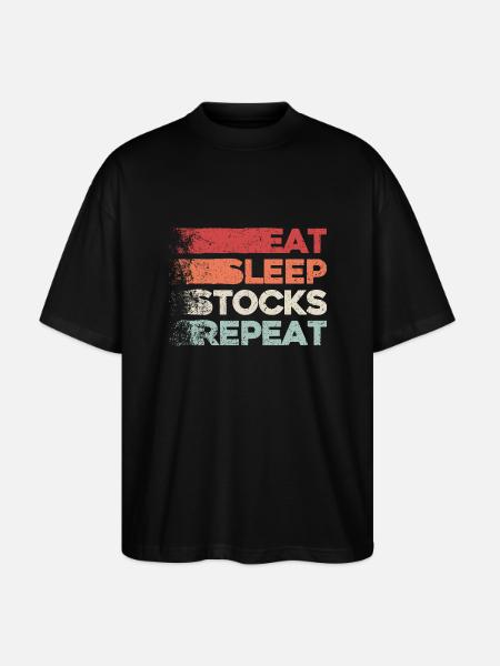 Manger, dormir, stocker, répéter - T-shirt bio Blaster 2.0 coupe oversize Stanley/Stella Unisexe - noir