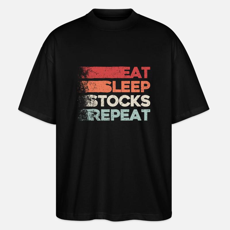 Manger, dormir, stocker, répéter - T-shirt bio Blaster 2.0 coupe oversize Stanley/Stella Unisexe - noir