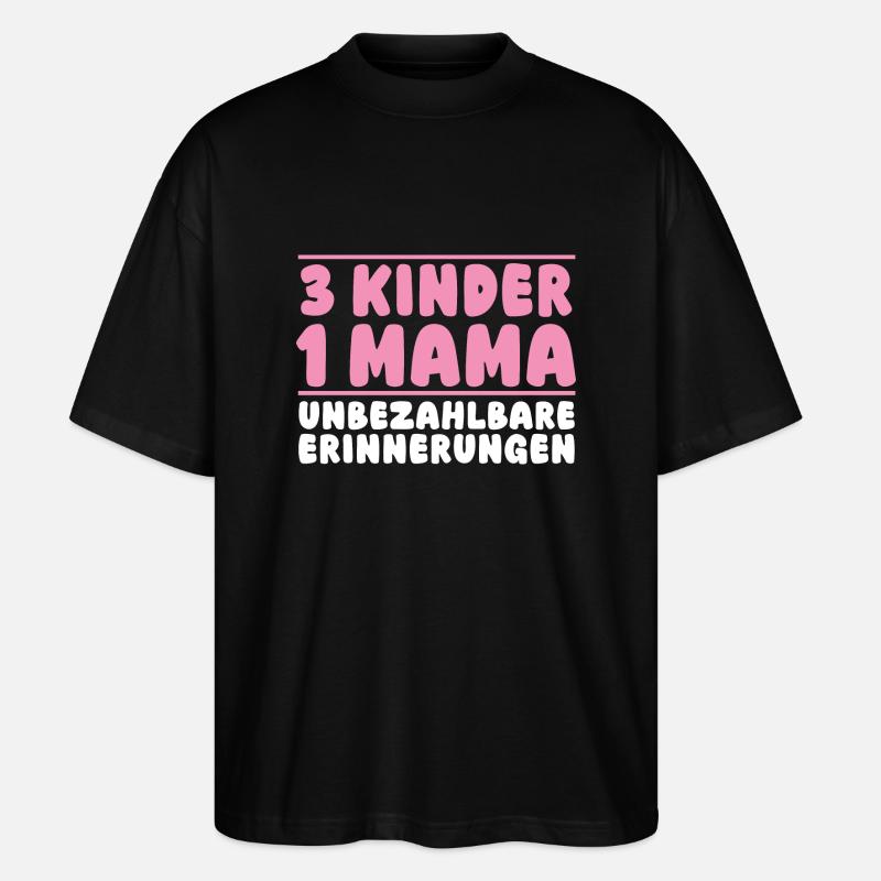 Maman de 3 enfants - T-shirt bio Blaster 2.0 coupe oversize Stanley/Stella Unisexe - noir