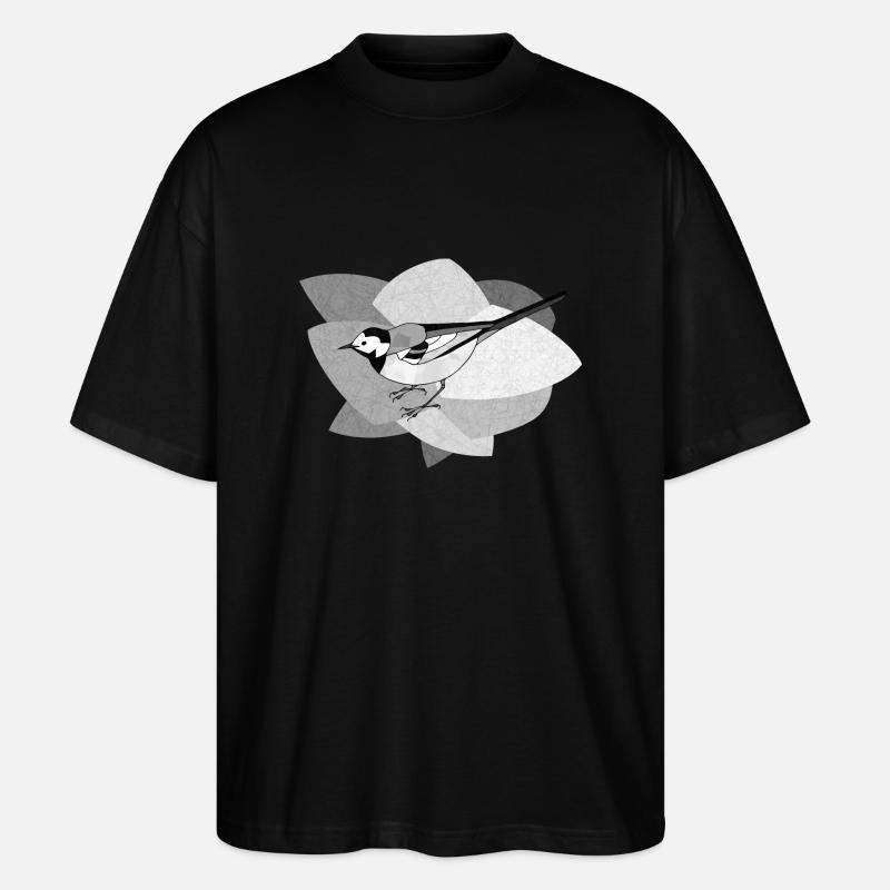 Bachstelze Vogel - Stanley/Stella Oversized Unisex Bio T-Shirt Blaster 2.0 - Schwarz